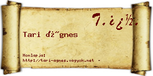 Tari Ágnes névjegykártya