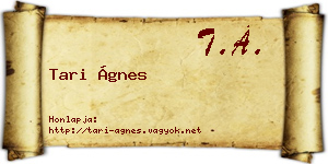 Tari Ágnes névjegykártya